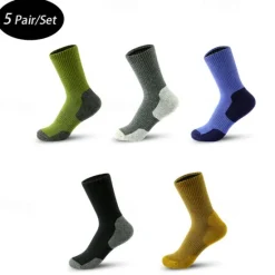 Discount OUKU Men's 5 Pairs Multi Packs Socks Sport Socks / Athletic Socks Running Socks Casual Socks Black Yellow Color Color Block Sports & Outdoor Daily Vacation Basic Medium Summer Spring Fashion Casual