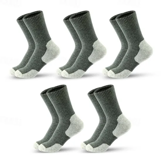 Discount OUKU Men's 5 Pairs Multi Packs Socks Sport Socks / Athletic Socks Running Socks Casual Socks Black Yellow Color Color Block Sports & Outdoor Daily Vacation Basic Medium Summer Spring Fashion Casual