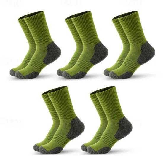 Discount OUKU Men's 5 Pairs Multi Packs Socks Sport Socks / Athletic Socks Running Socks Casual Socks Black Yellow Color Color Block Sports & Outdoor Daily Vacation Basic Medium Summer Spring Fashion Casual