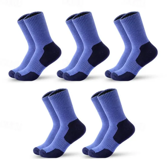 Discount OUKU Men's 5 Pairs Multi Packs Socks Sport Socks / Athletic Socks Running Socks Casual Socks Black Yellow Color Color Block Sports & Outdoor Daily Vacation Basic Medium Summer Spring Fashion Casual