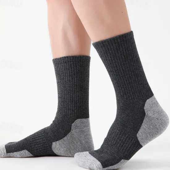Discount OUKU Men's 5 Pairs Multi Packs Socks Sport Socks / Athletic Socks Running Socks Casual Socks Black Yellow Color Color Block Sports & Outdoor Daily Vacation Basic Medium Summer Spring Fashion Casual