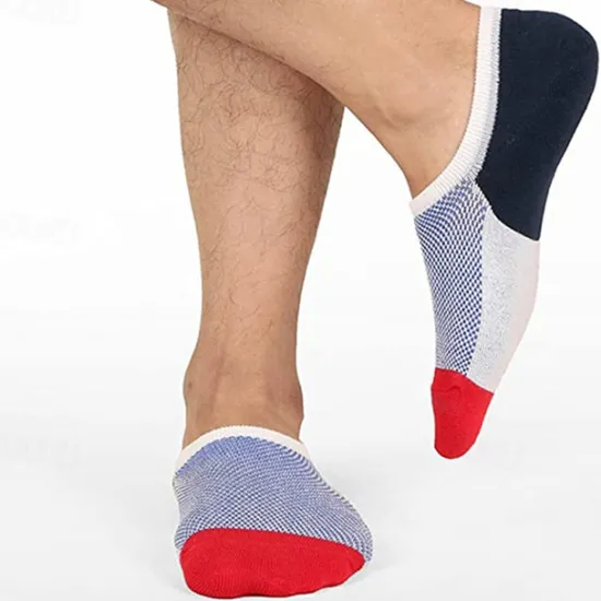 Sale OUKU Men's 4 Pairs Multi Packs Socks Running Socks Casual Socks Black White Color Color Block Vacation Sports & Outdoor Daily Basic Medium Spring Fall Fashion Casual