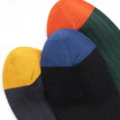 Best OUKU Men's 5 Pairs Multi Packs Socks Crew Socks Running Socks Casual Socks Color Color Block Vacation Sports & Outdoor Daily Basic Medium Spring Fall Fashion Casual Rainbow