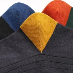 Best OUKU Men's 5 Pairs Multi Packs Socks Crew Socks Running Socks Casual Socks Color Color Block Vacation Sports & Outdoor Daily Basic Medium Spring Fall Fashion Casual Rainbow