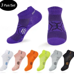 Discount OUKU Men's 3 Pairs Multi Packs Socks Running Socks Casual Socks Black White Color Color Block Sports & Outdoor Daily Vacation Basic Medium Spring Fall Fashion Casual