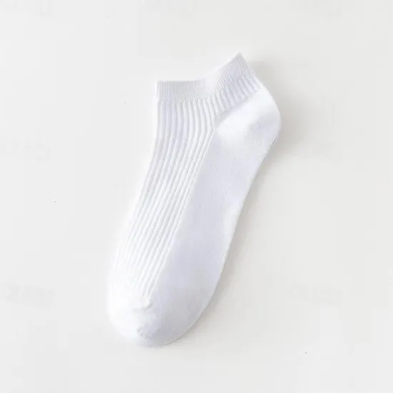 Clearance OUKU Men's 10 Pairs Multi Packs Socks Running Socks Casual Socks Black White Color Plain Vacation Sports & Outdoor Daily Basic Medium Spring Fall Fashion Casual