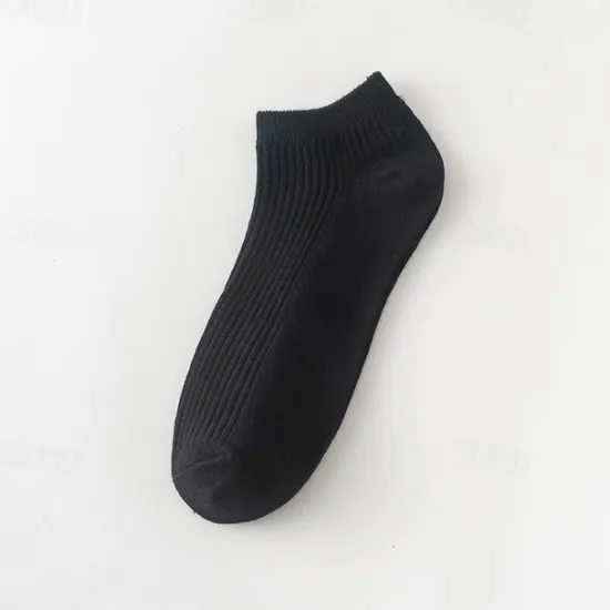 Clearance OUKU Men's 10 Pairs Multi Packs Socks Running Socks Casual Socks Black White Color Plain Vacation Sports & Outdoor Daily Basic Medium Spring Fall Fashion Casual
