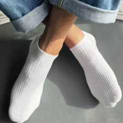 Clearance OUKU Men's 10 Pairs Multi Packs Socks Running Socks Casual Socks Black White Color Plain Vacation Sports & Outdoor Daily Basic Medium Spring Fall Fashion Casual