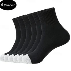 New OUKU Men's 6 Pairs Multi Packs Socks Running Socks Casual Socks Black White Color Color Block Sports & Outdoor Daily Vacation Basic Medium Spring Fall Fashion Casual