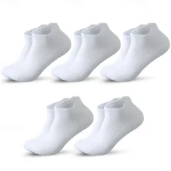 Outlet OUKU Men's 5 Pairs Multi Packs Socks Running Socks Casual Socks Black White Color Plaid Color Block Sports & Outdoor Daily Vacation Basic Thin Summer Spring Fashion Casual