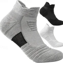 Discount OUKU Men's 4 Pairs Multi Packs Socks Running Socks Casual Socks Black White Color Plain Vacation Sports & Outdoor Daily Basic Medium Spring Fall Fashion Casual