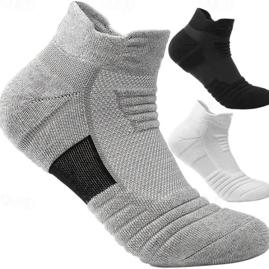 Discount OUKU Men's 4 Pairs Multi Packs Socks Running Socks Casual Socks Black White Color Plain Vacation Sports & Outdoor Daily Basic Medium Spring Fall Fashion Casual