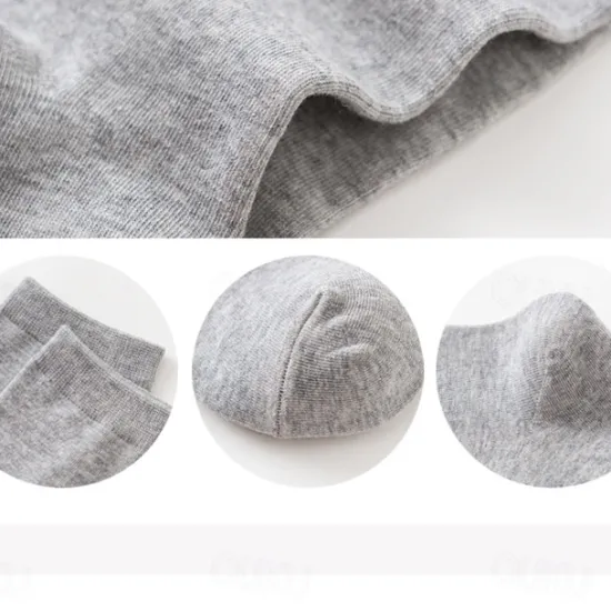Best OUKU Men's 5 Pairs Multi Packs Socks Crew Socks Running Socks Casual Socks Black White Color Solid / Plain Color Sports & Outdoor Daily Vacation Basic Medium Spring Fall Fashion Casual