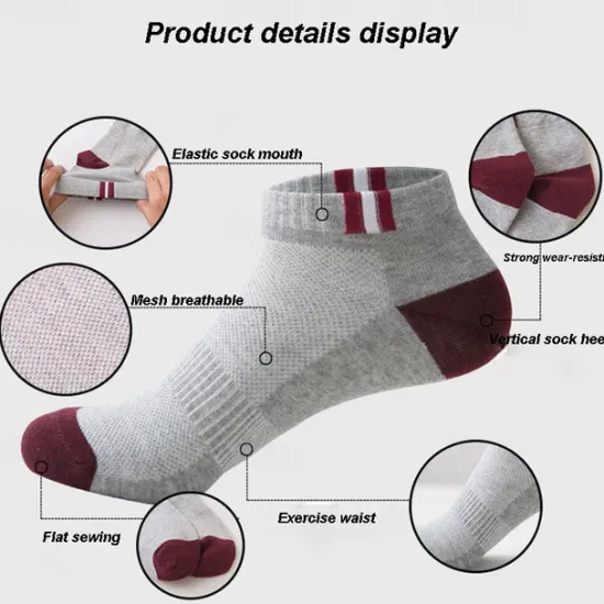 Outlet OUKU Men's 5 Pairs Multi Packs Socks Running Socks Casual Socks Yellow Red Color Color Block Vacation Sports & Outdoor Daily Basic Medium Spring Fall Fashion Casual