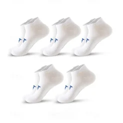 Discount OUKU Men's 5 Pairs Socks Ankle Socks Sport Socks / Athletic Socks Low Cut Socks Black White Color Plain Casual Daily Basic Medium Summer Spring Fall Stylish Traditional / Classic