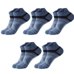 Clearance OUKU Men's 5 Pairs Socks Ankle Socks Running Socks Black Blue Color Color Block Daily Wear Vacation Weekend Medium Summer Spring Warm Ups