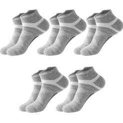 Clearance OUKU Men's 5 Pairs Socks Ankle Socks Running Socks Black Blue Color Color Block Daily Wear Vacation Weekend Medium Summer Spring Warm Ups