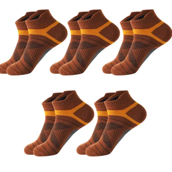 Clearance OUKU Men's 5 Pairs Socks Ankle Socks Running Socks Black Blue Color Color Block Daily Wear Vacation Weekend Medium Summer Spring Warm Ups
