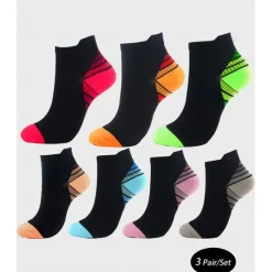 Sale OUKU Men's 3 Pairs Socks Compression Socks Light Yellow Yellow Color Color Block Casual Daily Basic Medium Summer Spring Fall Stylish Traditional / Classic