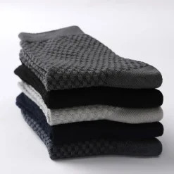 Discount OUKU Men's 3 Pairs Socks Compression Socks Crew Socks Black Navy Blue Color Solid Colored Casual Daily Sports Medium Spring, Fall, Winter, Summer Fashion Comfort