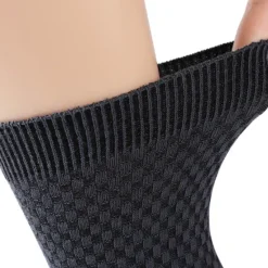 Discount OUKU Men's 3 Pairs Socks Compression Socks Crew Socks Black Navy Blue Color Solid Colored Casual Daily Sports Medium Spring, Fall, Winter, Summer Fashion Comfort