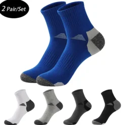 New OUKU Men's 2 Pairs Socks Crew Socks Black White Color Color Block Daily Wear Vacation Weekend Patchwork Medium Fall & Winter Warm Ups