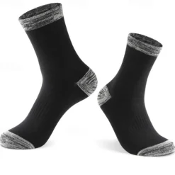 Sale OUKU Men's 2 Pairs Socks Crew Socks Black White Color Color Block Daily Wear Vacation Weekend Patchwork Medium Fall & Winter Warm Ups