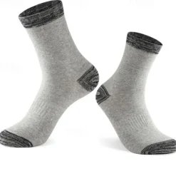 Sale OUKU Men's 2 Pairs Socks Crew Socks Black White Color Color Block Daily Wear Vacation Weekend Patchwork Medium Fall & Winter Warm Ups