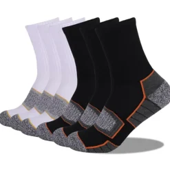 Sale OUKU Men's 6 Pairs Socks Crew Socks Hosiery White+Black Light gray + dark gray Color Cotton Winter Autumn / Fall