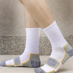 Sale OUKU Men's 6 Pairs Socks Crew Socks Hosiery White+Black Light gray + dark gray Color Cotton Winter Autumn / Fall