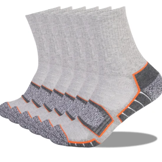 Sale OUKU Men's 6 Pairs Socks Crew Socks Hosiery White+Black Light gray + dark gray Color Cotton Winter Autumn / Fall