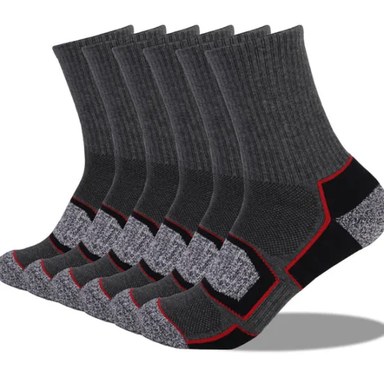 Sale OUKU Men's 6 Pairs Socks Crew Socks Hosiery White+Black Light gray + dark gray Color Cotton Winter Autumn / Fall
