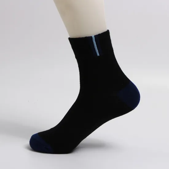 Hot OUKU Men's 2 Pairs Socks Crew Socks Yellow Wine Color Color Block Daily Wear Vacation Weekend Medium Spring, Fall, Winter, Summer Warm Ups