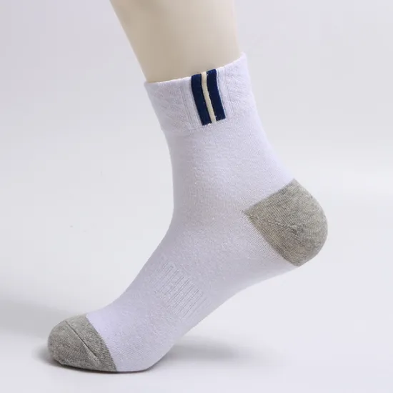 Hot OUKU Men's 2 Pairs Socks Crew Socks Yellow Wine Color Color Block Daily Wear Vacation Weekend Medium Spring, Fall, Winter, Summer Warm Ups