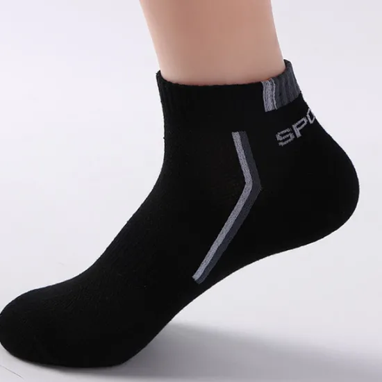 OUKU Men's 2 Pairs Socks Letter & Striped Print Ankle Socks Running Socks Color Block Fashionable Casual Daily Medium Spring, Summer, Fall, Winter Stylish Traditional Classic