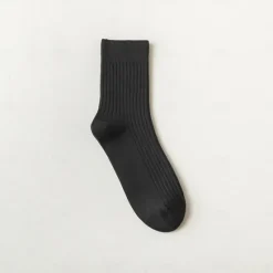 Hot OUKU Men's 5 Pairs Socks Stockings Crew Socks Multi Color 5 Pairs Black Color Cotton Solid Colored Athleisure Daily Warm Fall & Winter