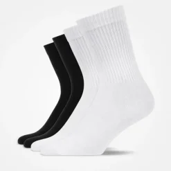 New OUKU Men's 5 Pairs Socks Tennis Socks Crew Socks Black Color Plain Outdoor Daily Holiday Medium Spring, Fall, Winter, Summer Stylish Classic White