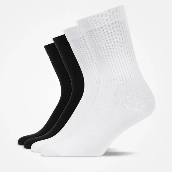 New OUKU Men's 5 Pairs Socks Tennis Socks Crew Socks Black Color Plain Outdoor Daily Holiday Medium Spring, Fall, Winter, Summer Stylish Classic White