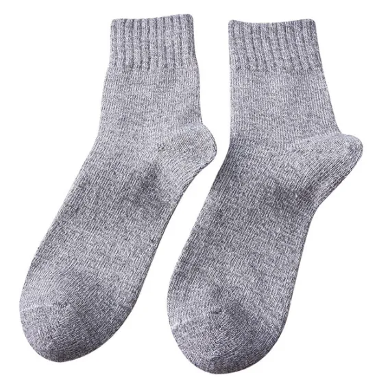 Clearance OUKU Men's 5 Pairs Socks Wool Socks Crew Socks Color Plain Daily Wear Vacation Weekend Warm Fall & Winter Warm Ups Rainbow