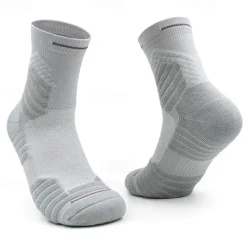Hot OUKU Men's 3 Pairs Sport Socks / Athletic Socks Crew Socks Black White Color Plain Casual Daily Medium Summer Spring Fall Stylish Traditional / Classic