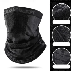 New OUKU Men's 1 PCS Face Mask Fleece Neck Neck Gaiter Windproof Warm Mask Streetwear Outdoor Stripes Black