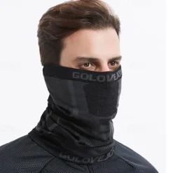 New OUKU Men's 1 PCS Face Mask Fleece Neck Neck Gaiter Windproof Warm Mask Streetwear Outdoor Stripes Black