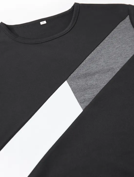 Online OUKU Men's 2 Pieces Outfits T-Shirt and Drawstring Shorts Set Short Sleeve Crewneck Summer Color Block Fashion Sport Casual 2 Piece Vacation Casual Daily Wear Black Yellow Green Top Tee for Men