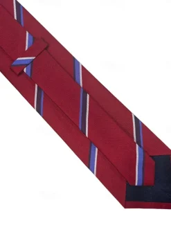 Online OUKU Men's 100% Silk Ties Elegant Fashion Designer Embroidered Striped Formal Wedding Party Dark Coffee