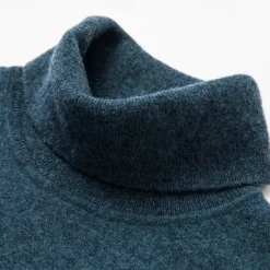 OUKU Men's 100% Wool Pullover Sweater Jumper Knit Solid Color Turtleneck Knitwear Elegant Christmas Outdoor Clothing Apparel Fall Winter Black Red S M L