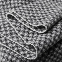Outlet OUKU Men's 100% Wool Rectangle Scarf School Christmas Outdoor Black Ivory Scarf