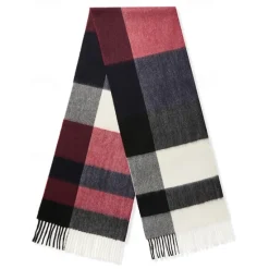Clearance OUKU Men's 100% Wool Rectangle Scarf School Christmas Outdoor Pink Red Scarf
