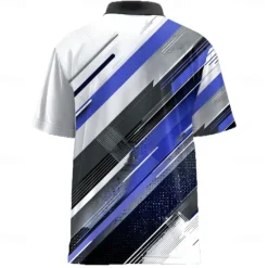 Best OUKU Men's Abstract Geometic Polo Short Sleeve Polo Shirts Lapel Business Casual Business Athleisure 3D Print Buttons Summer Red Blue Purple