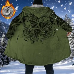 Best OUKU Men's Abstract Graphic Prints Winter Coat Fleece Jacket Coat Warm Breathable Comfortable Fashion Streetwear Sport Sports & Outdoor Daily Wear Going out Zipper Pocket Print Fall & Winter Hoodie Long