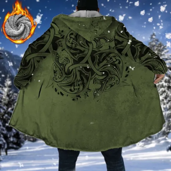 Best OUKU Men's Abstract Graphic Prints Winter Coat Fleece Jacket Coat Warm Breathable Comfortable Fashion Streetwear Sport Sports & Outdoor Daily Wear Going out Zipper Pocket Print Fall & Winter Hoodie Long